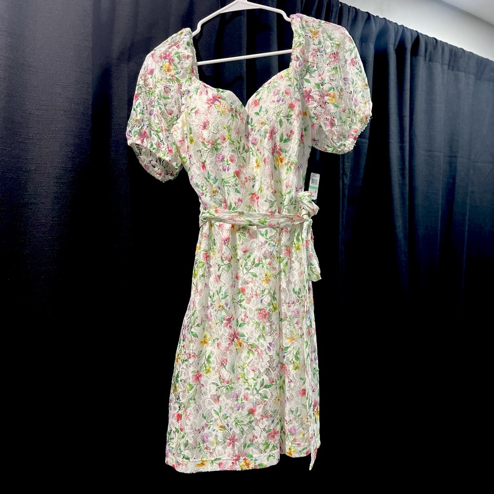 Guess floral puff-sleeve dress